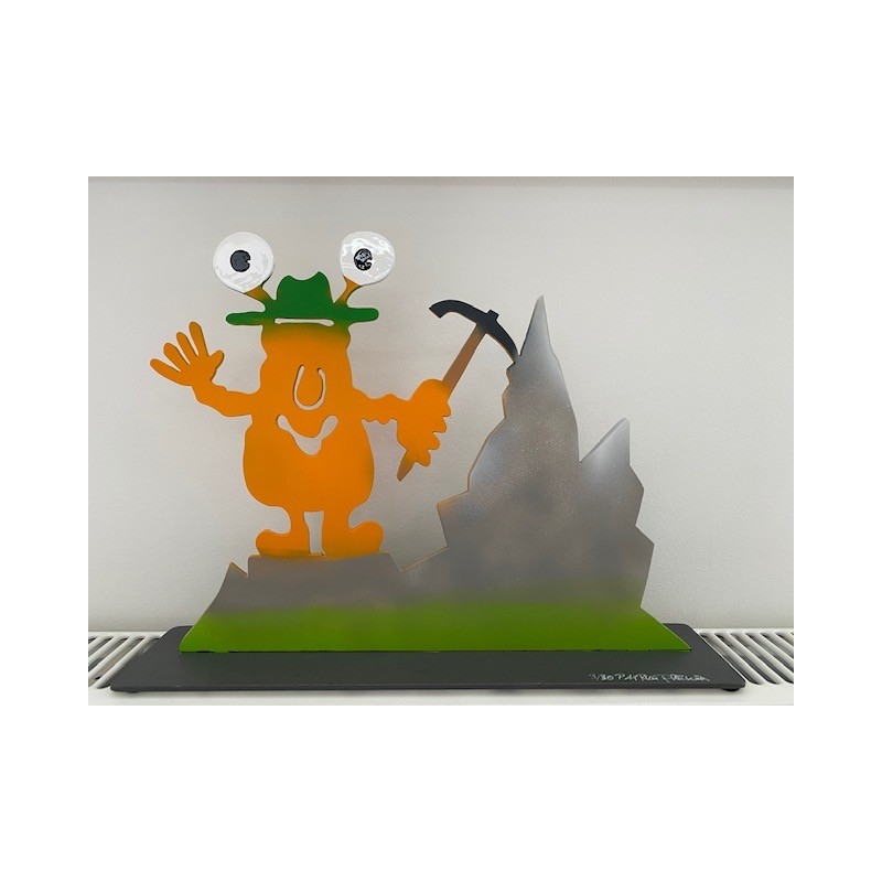 Patrick Preller "Bergsteiger" Original Metall Skulptur