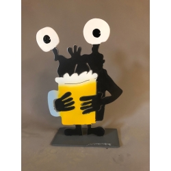 Patrick Preller "Biertrinkermonster" Original Metall Skulptur