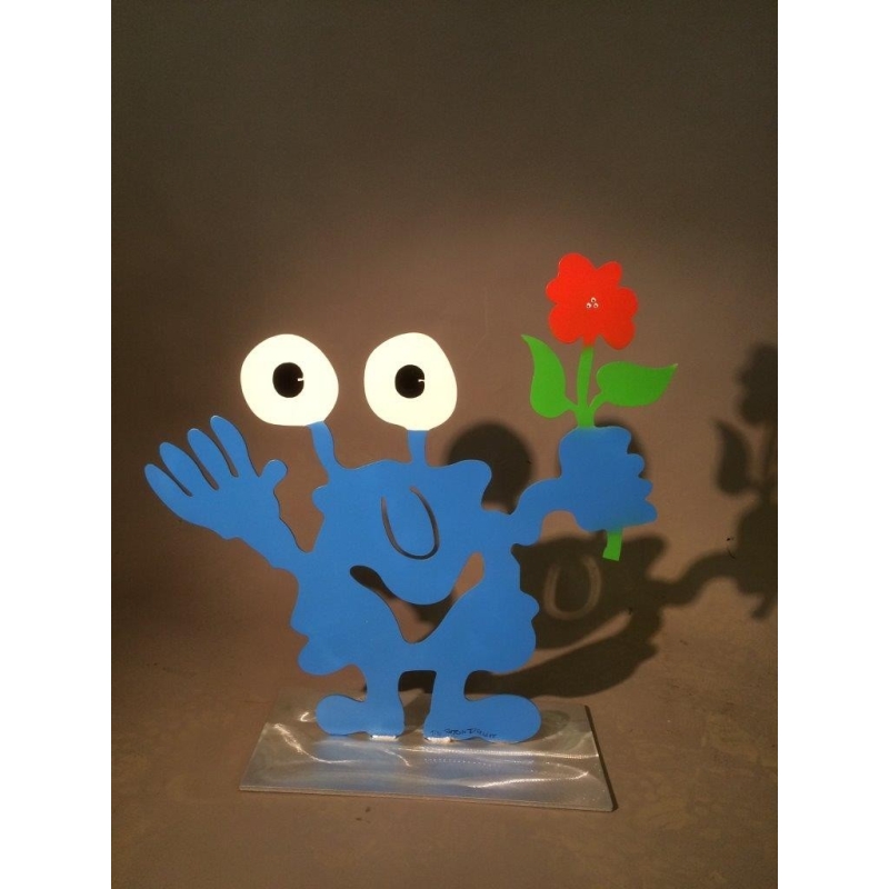 Patrick Preller "Blumengrüße" Original Metall Skulptur