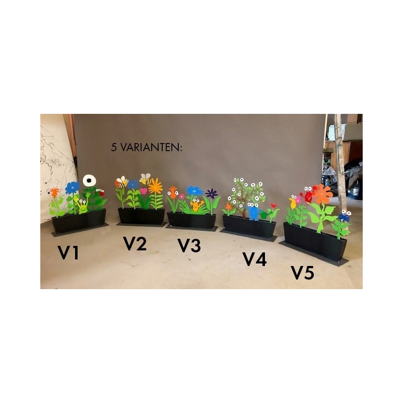 Blumenkasten, Metall-Skulptur, 5 Varianten