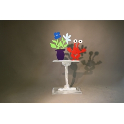 Patrick Preller "Blumentischchen" Original Metall Skulptur