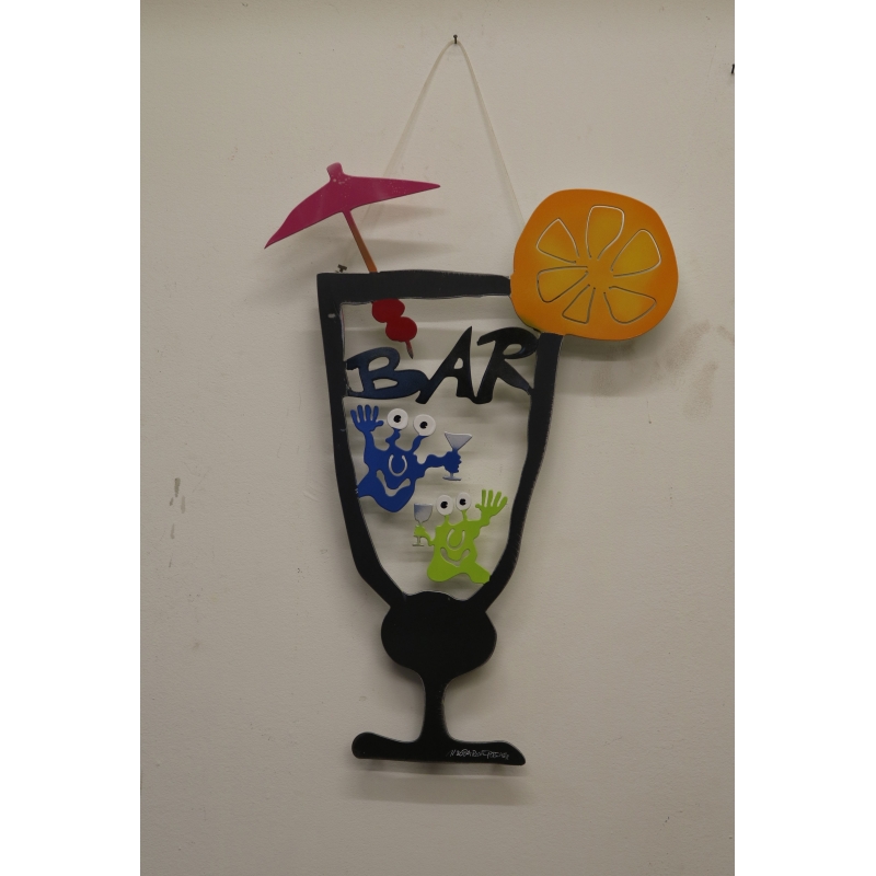 Patrick Preller "Cocktailbar" Original Metall Skulptur