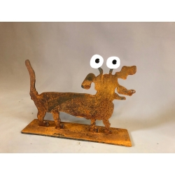 Patrick Preller "Dackel" Original Metall Skulptur