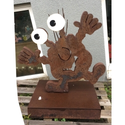 Patrick Preller "dickes Monster" Original Metall Skulptur