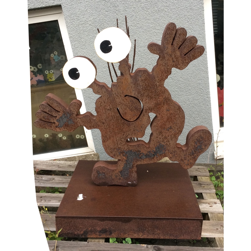 Patrick Preller "dickes Monster" Original Metall Skulptur