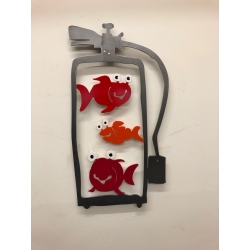 Patrick Preller "Feuerlöscher "Fische"" Original Metall Skulptur
