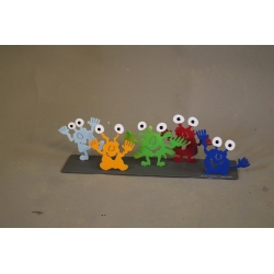 Patrick Preller "Fünf Monster" Original Metall Skulptur