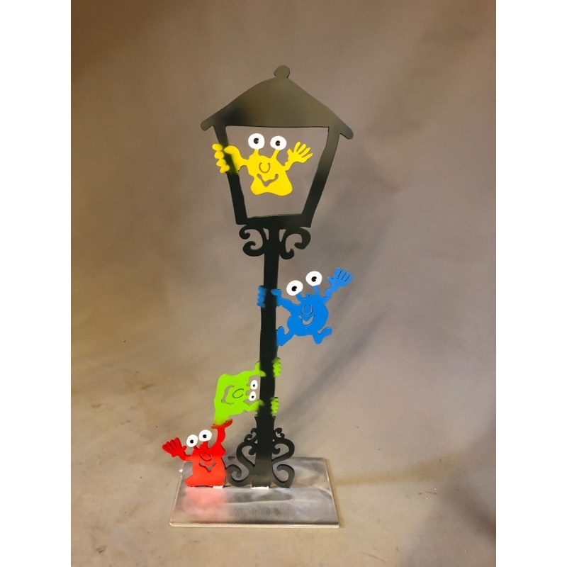 Patrick Preller "Gartenlampe" Original Metall Skulptur