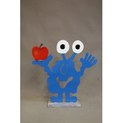 Patrick Preller "Gartenmonster mit Apfel" Original Metall Skulptur