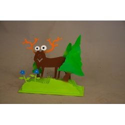 Patrick Preller "Hirsch im Wald" Original Metall Skulptur