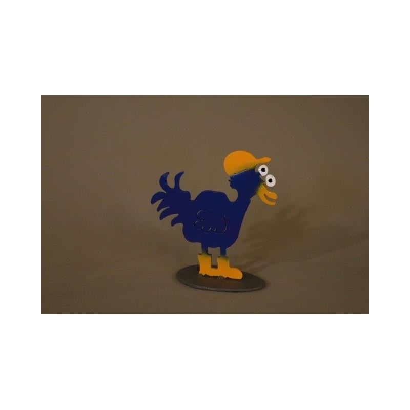 Patrick Preller "Hühnchen "Arbeiter"" Original Metall Skulptur