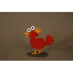 Patrick Preller "Hühnchen "König"" Original Metall Skulptur