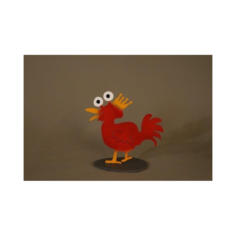 Patrick Preller "Hühnchen "König"" Original Metall Skulptur