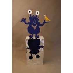 Patrick Preller "Kubus "Vögelchen"" Original Metall Skulptur