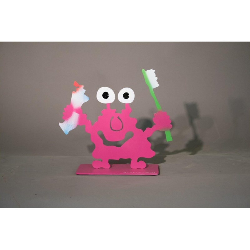 Patrick Preller "Monsterkollege "Zähneputzen"" Original Metall Skulptur