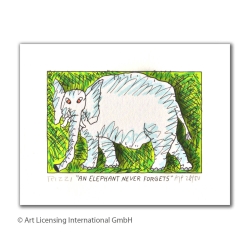 James Rizzi 3D Bild kaufen "An elephant never forgets"