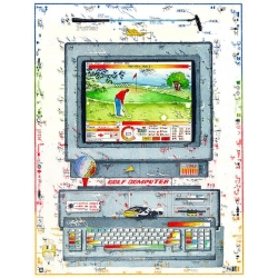 Original Bild vom Künstler Leslie G. Hunt "Computergolf" mit oder ohne Rahmen kaufen