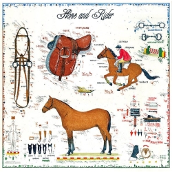 Original Bild vom Künstler Leslie G. Hunt "Horse and Rider" mit oder ohne Rahmen kaufen