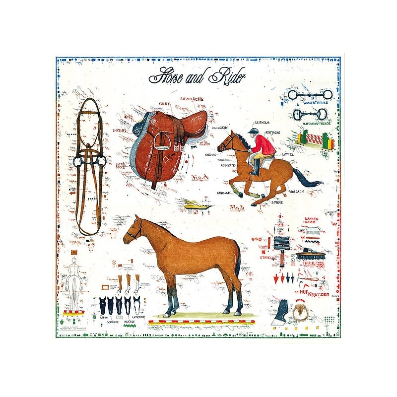 Original Bild vom Künstler Leslie G. Hunt "Horse and Rider" mit oder ohne Rahmen kaufen