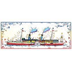 Original Bild vom Künstler Leslie G. Hunt "Raddampfer" mit oder ohne Rahmen kaufen