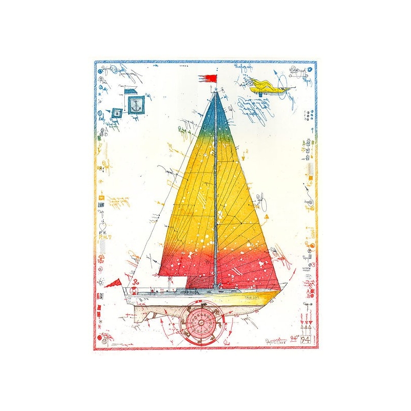 Original Bild vom Künstler Leslie G. Hunt "RadSegler" mit oder ohne Rahmen kaufen