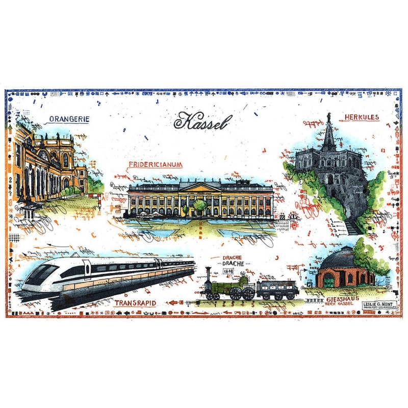 Original Bild vom Künstler Leslie G. Hunt "Kassel - Transrapid" mit oder ohne Rahmen kaufen