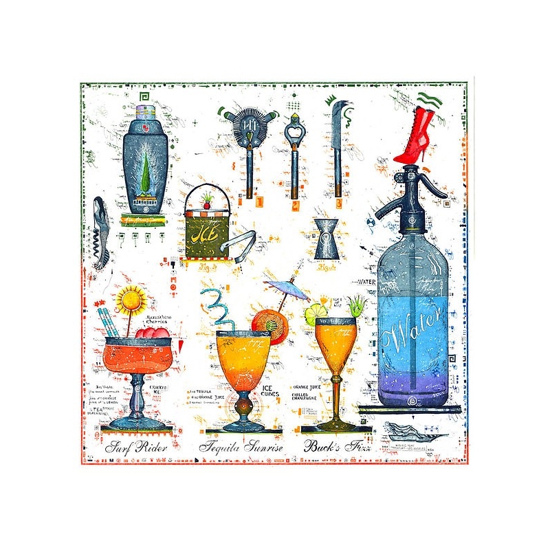 Original Bild vom Künstler Leslie G. Hunt "Cocktail Bar" mit oder ohne Rahmen kaufen