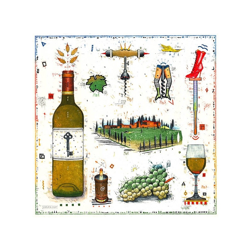 Original Bild vom Künstler Leslie G. Hunt "Für den Weinliebhaber II" mit oder ohne Rahmen kaufen