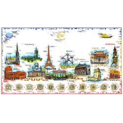 Original Bild vom Künstler Leslie G. Hunt "Euro-Current-Cities" mit oder ohne Rahmen kaufen