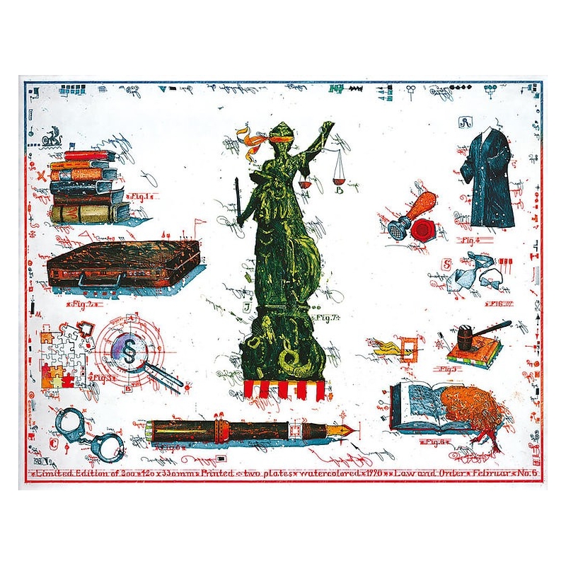 Original Bild vom Künstler Leslie G. Hunt "Law and Order" mit oder ohne Rahmen kaufen