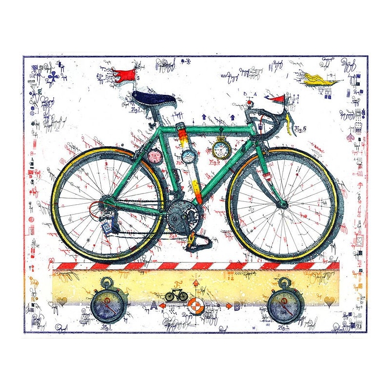 Original Bild vom Künstler Leslie G. Hunt "Zeitfahrer" mit oder ohne Rahmen kaufen