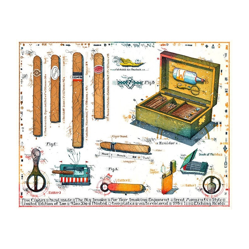 Original Bild vom Künstler Leslie G. Hunt "The Big Smoke" mit oder ohne Rahmen kaufen