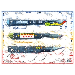 Original Bild vom Künstler Leslie G. Hunt "Skalpelle" mit oder ohne Rahmen kaufen