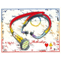 Original Bild vom Künstler Leslie G. Hunt "Stethoskop" mit oder ohne Rahmen kaufen