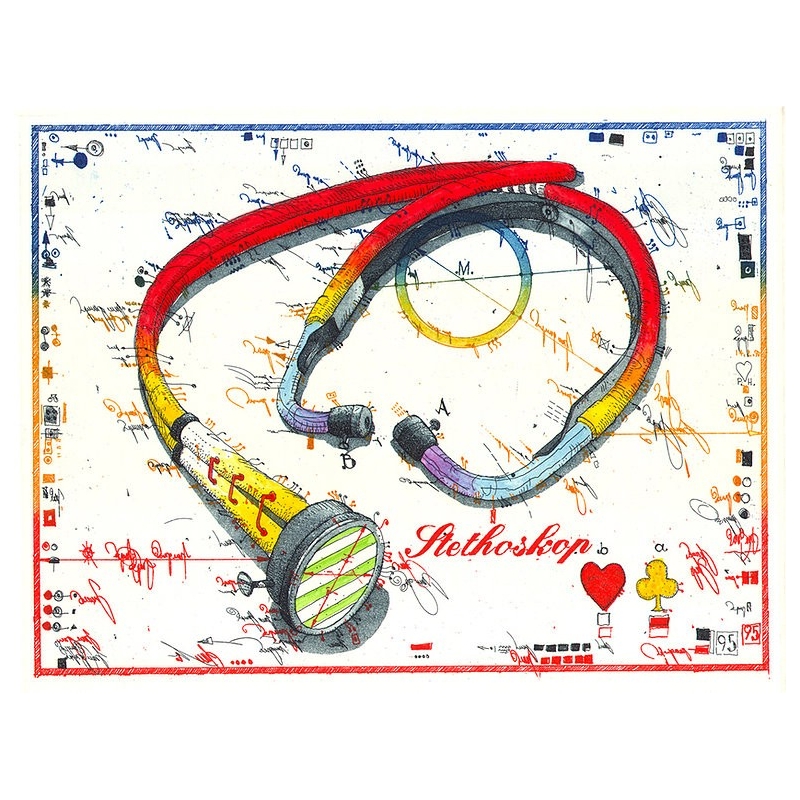 Original Bild vom Künstler Leslie G. Hunt "Stethoskop" mit oder ohne Rahmen kaufen