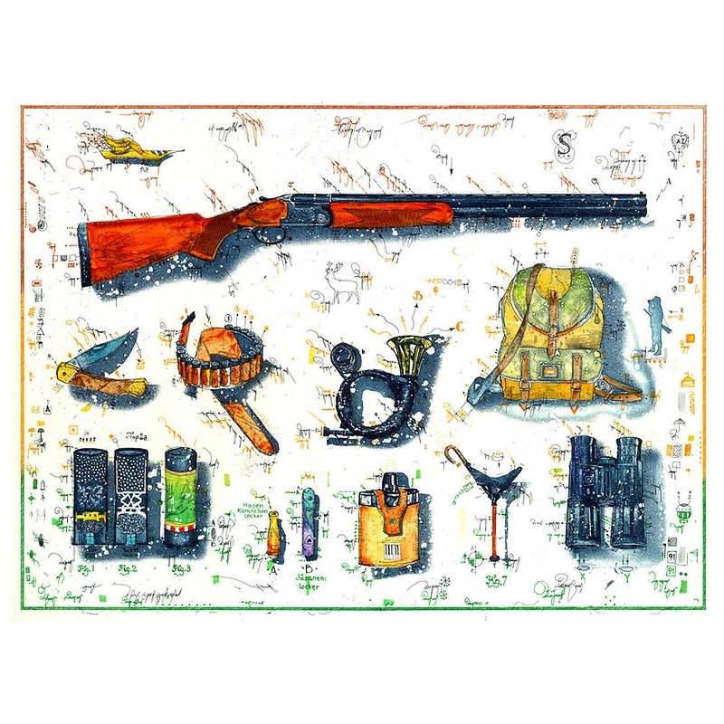 Original Bild vom Künstler Leslie G. Hunt "Die Jägerei" mit oder ohne Rahmen kaufen