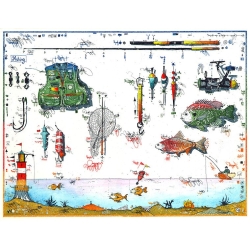 Original Bild vom Künstler Leslie G. Hunt "Fishing for Compliments" mit oder ohne Rahmen kaufen