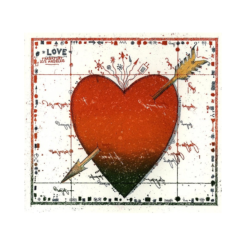 Original Bild vom Künstler Leslie G. Hunt "Love Note Herz" mit oder ohne Rahmen kaufen