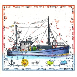 Original Bild vom Künstler Leslie G. Hunt "Miniatur Kutter" mit oder ohne Rahmen kaufen