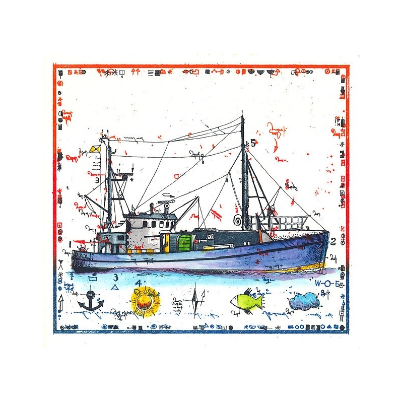 Original Bild vom Künstler Leslie G. Hunt "Miniatur Kutter" mit oder ohne Rahmen kaufen