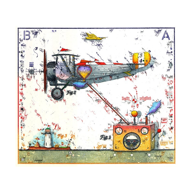 Original Bild vom Künstler Leslie G. Hunt "Flying Heart Attraktion" mit oder ohne Rahmen kaufen