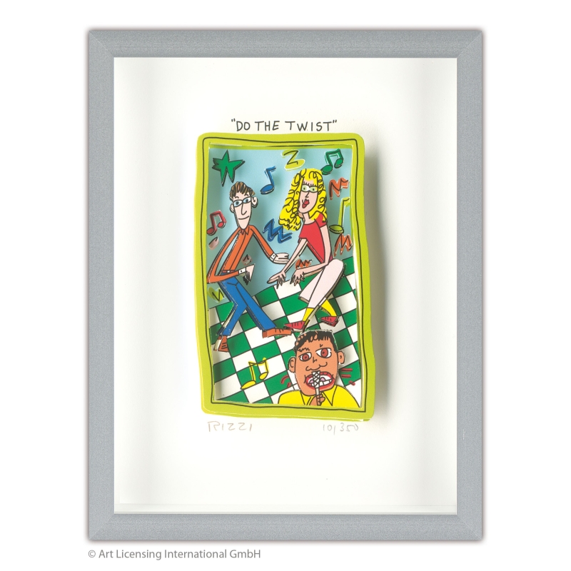 James Rizzi 3D-Bild im Rahmen Do the twist