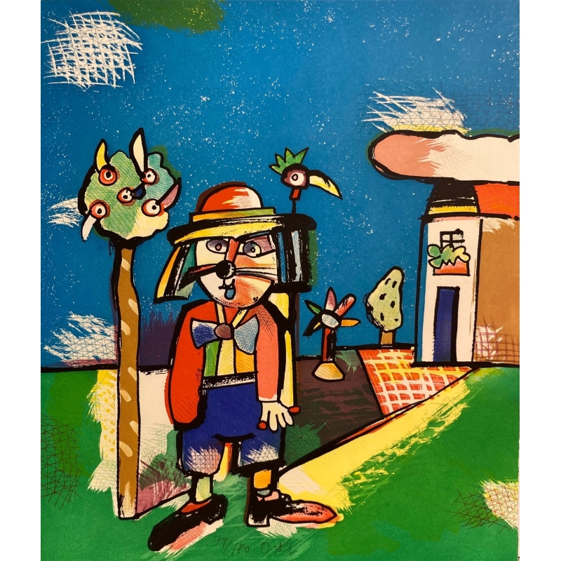 Otmar Alt "Großwildjäger" Graphik Original