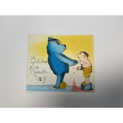 Original Bild "Ich gratuliere zum Geburtstag" von Janosch - Kunst mit Zertifikat kaufen
