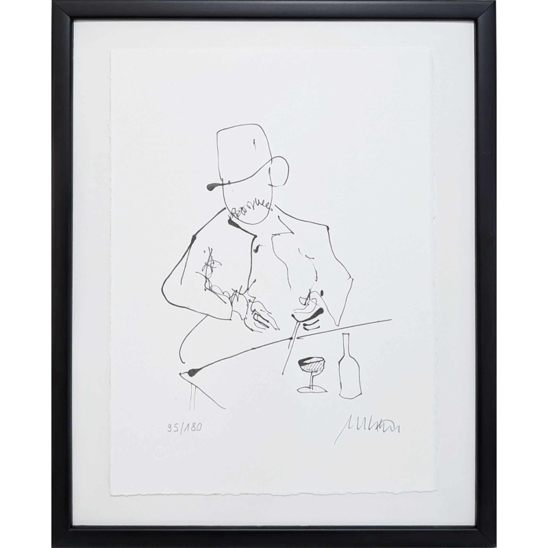 Armin Mueller-Stahl Bild "Selbst nach Dreharbeiten zu Buddenbrooks mit Wein und Glas"