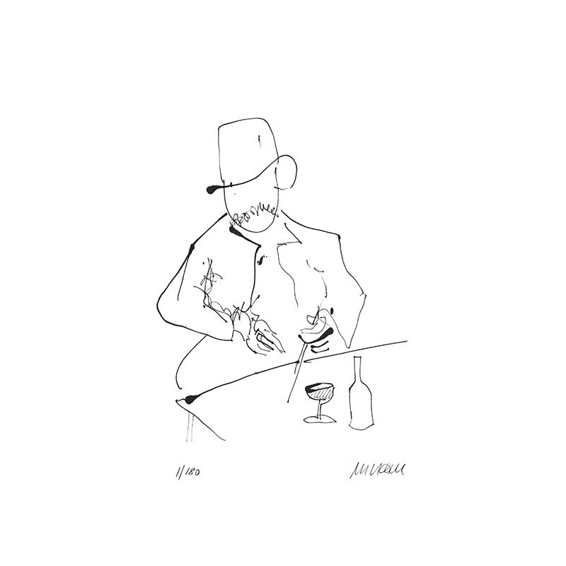 Armin Mueller-Stahl "Selbst nach Dreharbeiten zu Buddenbrooks mit Wein und Glas" Original Bilder kaufen