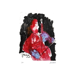 Armin Mueller-Stahl "Bassist in rot" Original Bilder kaufen