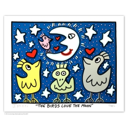 Motivansicht: James Rizzi - THE BIRDS LOVE THE MOON mit Zertifikat