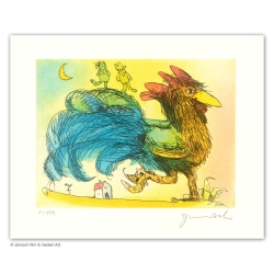 Original Bild "Gockelhahn" von Janosch - Kunst mit Zertifikat kaufen