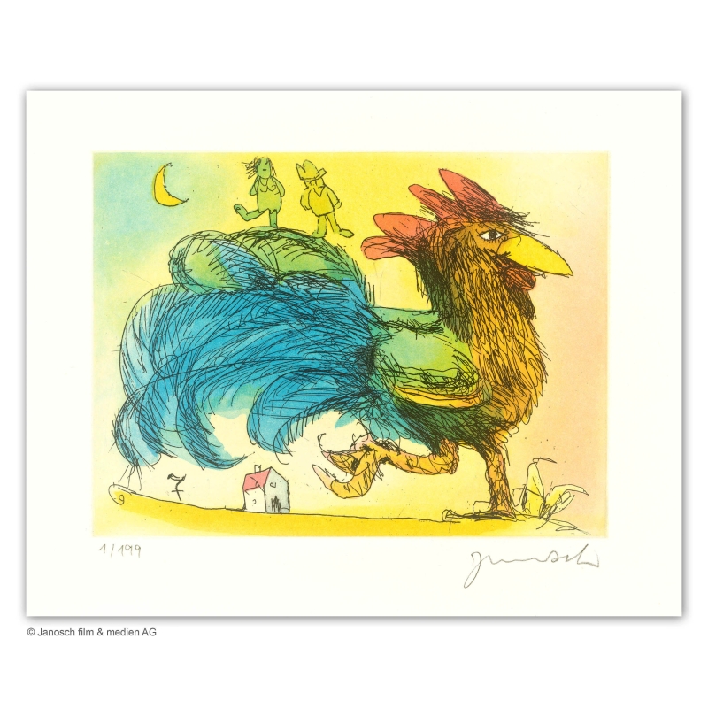 Original Bild "Gockelhahn" von Janosch - Kunst mit Zertifikat kaufen